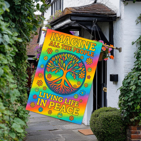 BlissYard Peace loving gift flag ideal for housewarmings or celebrations