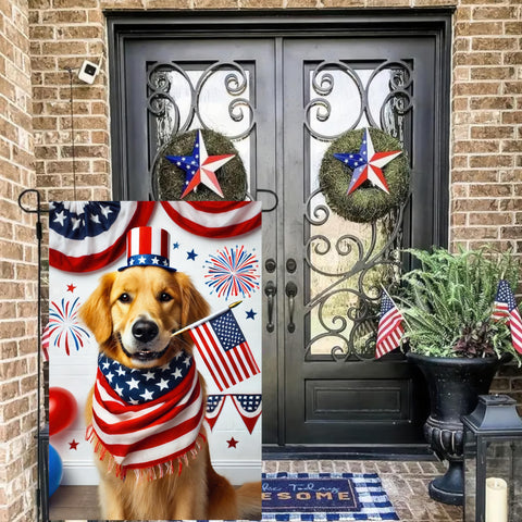 BlissYard USA flag dog design close-up highlighting durable print.