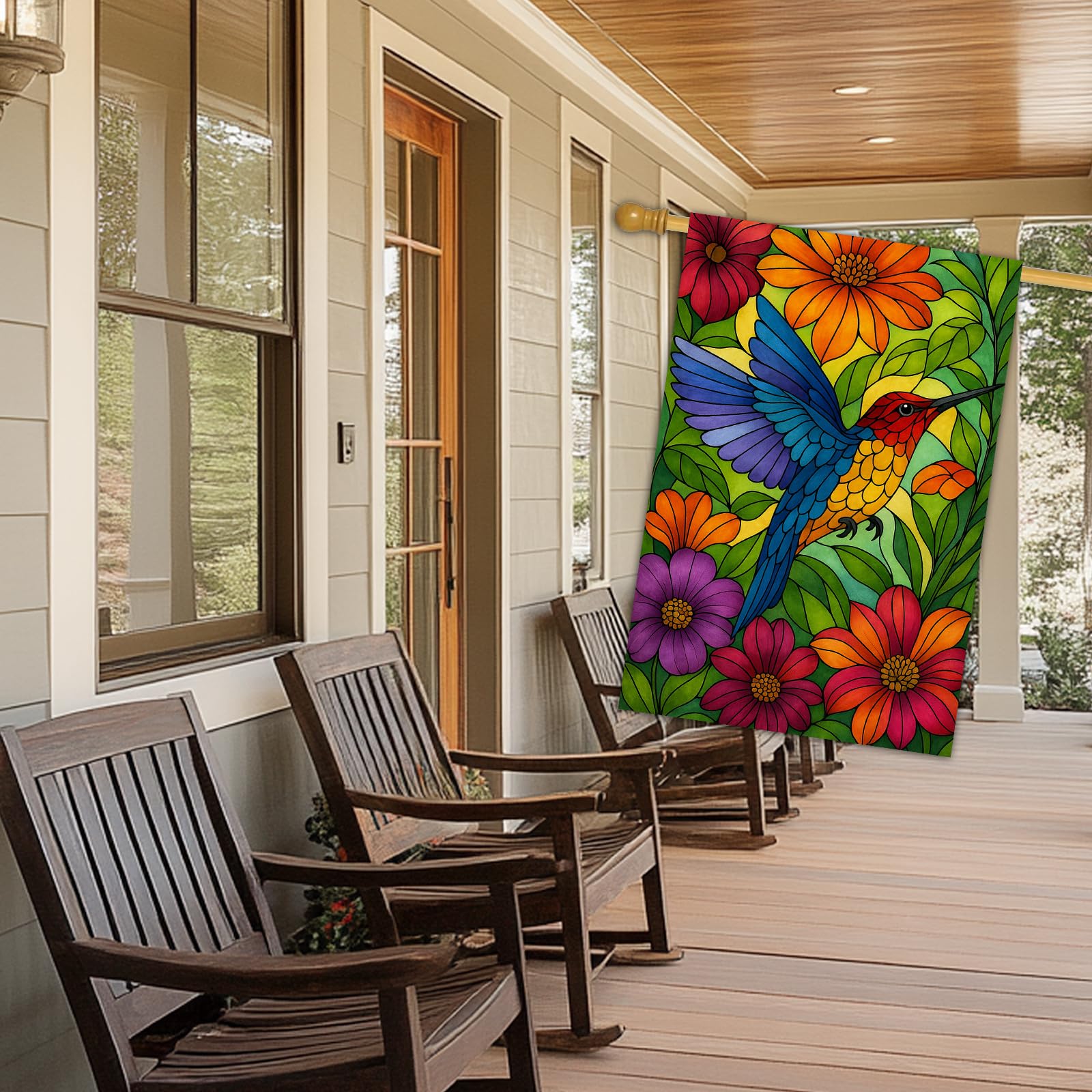 BlissYard vivid flower design flag enhances curb appeal