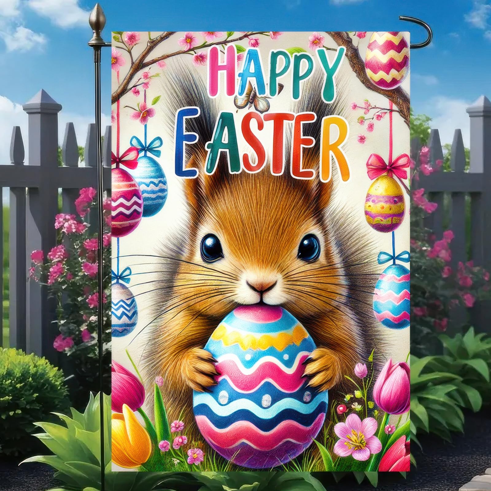 BlissYard weather-resistant Easter flag built for outdoor use.