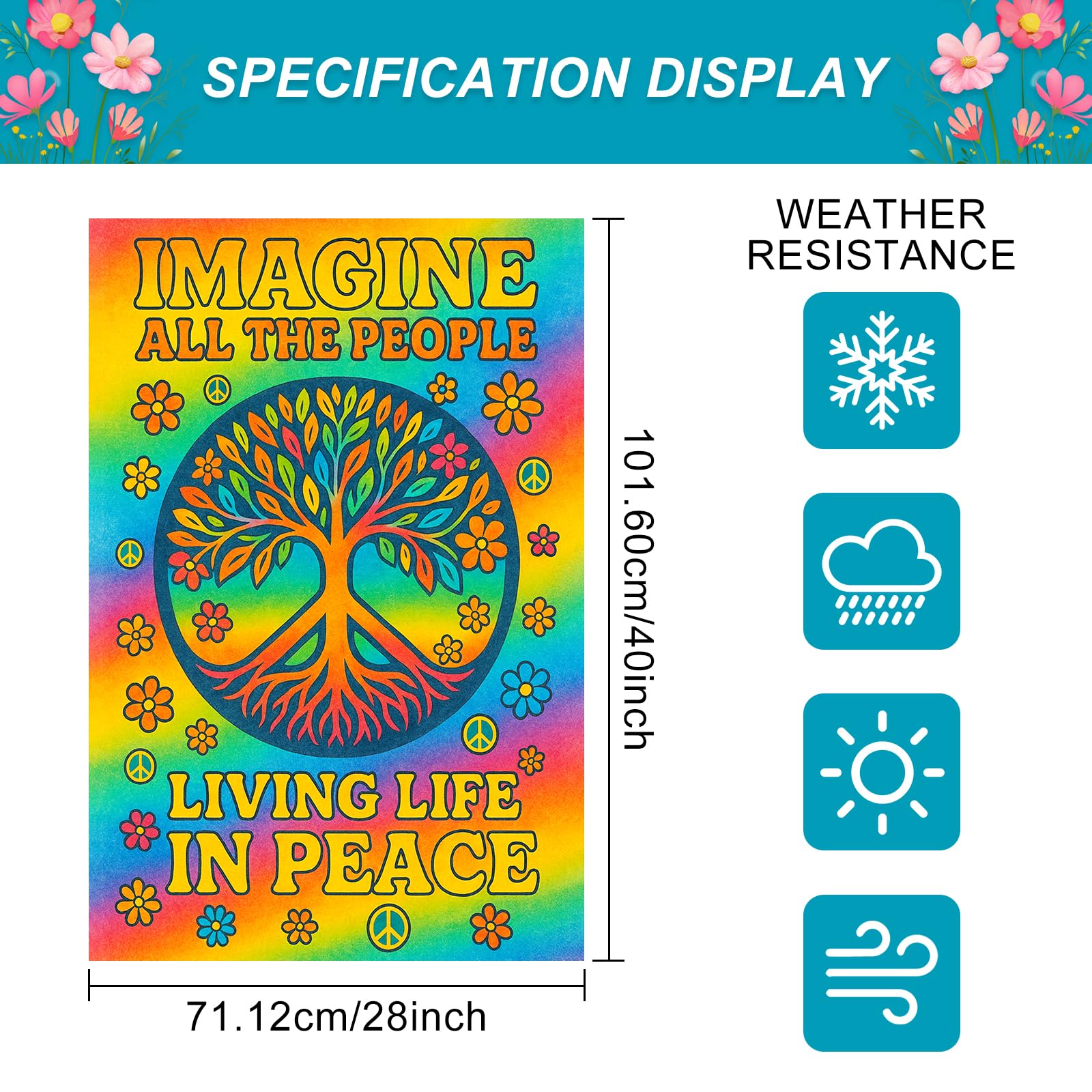 BlissYard Weather resistant polyester flag for outdoor use