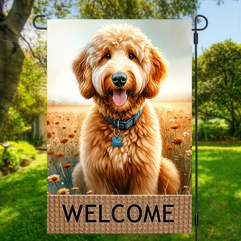 BlissYard Welcome Flag 12x18-inch size fits most standard garden stands.