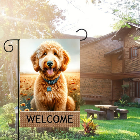 BlissYard Welcome Flag with rustic sign design complements farmhouse exteriors outdoors.
