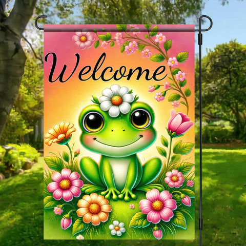 BlissYard welcome frog flag adds friendly charm to outdoor decor.