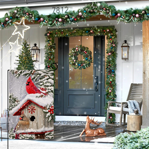BLKWHT Burlap two-layer flag offers textured, durable outdoor decor across seasons.