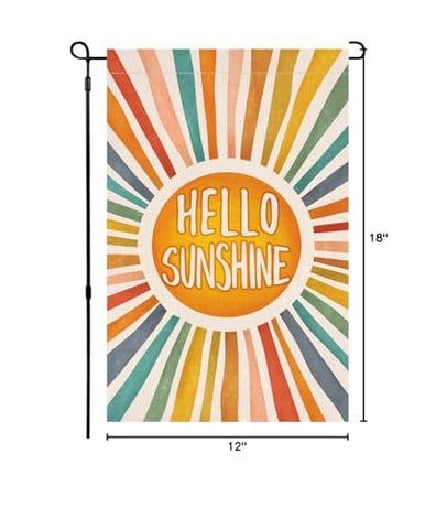 BLKWHT Hello Sunshine flag brightening outdoor spaces all season.