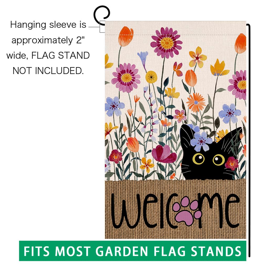 BLKWHT Purple Flowers flag complements farmhouse decor with seasonal color accents