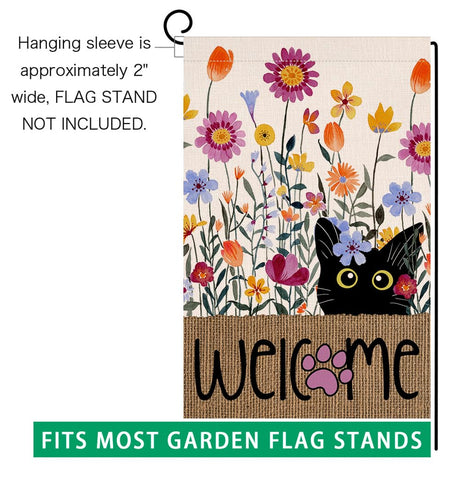 BLKWHT Purple Flowers flag complements farmhouse decor with seasonal color accents
