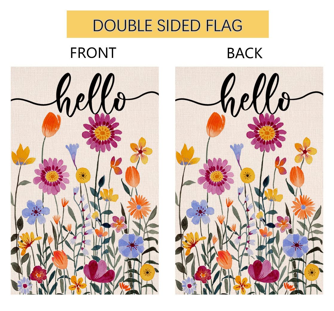 BLKWHT Floral flag decor perfect for patios or decks