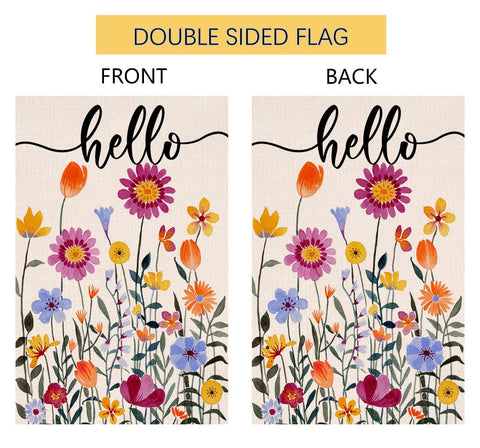 BLKWHT Floral flag decor perfect for patios or decks