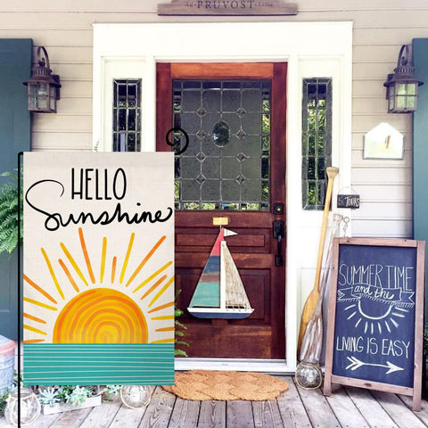 BLKWHT burlap fabric weather-resistant for year-round outdoor display