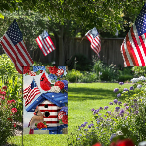BLKWHT 12x18 flag ideal for decks, patios, and porches outdoors.