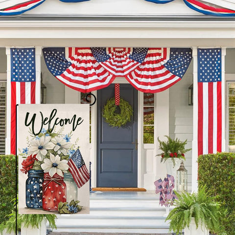 blkwht red and blue memorial day flag for vibrant yard display.