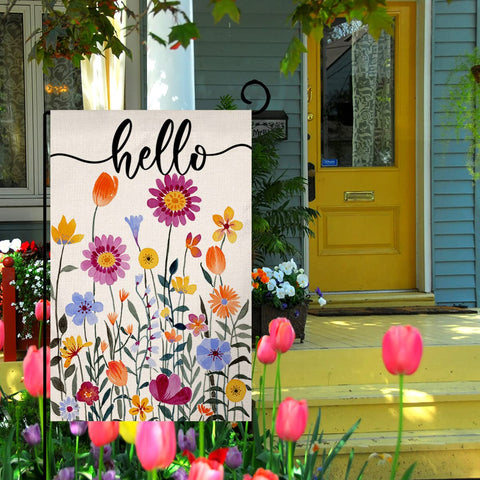 BLKWHT Sublimation printed flag designed to brighten porches