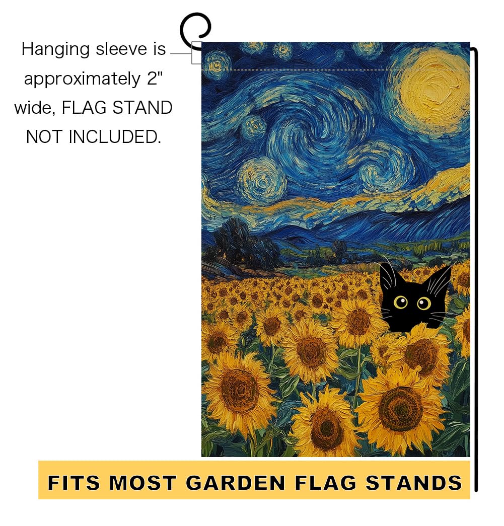BLKWHT Garden flag without stand, fits standard flag stands for easy setup.