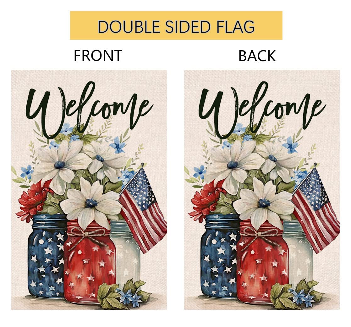 blkwht weather-resistant burlap flag designed for outdoor use.