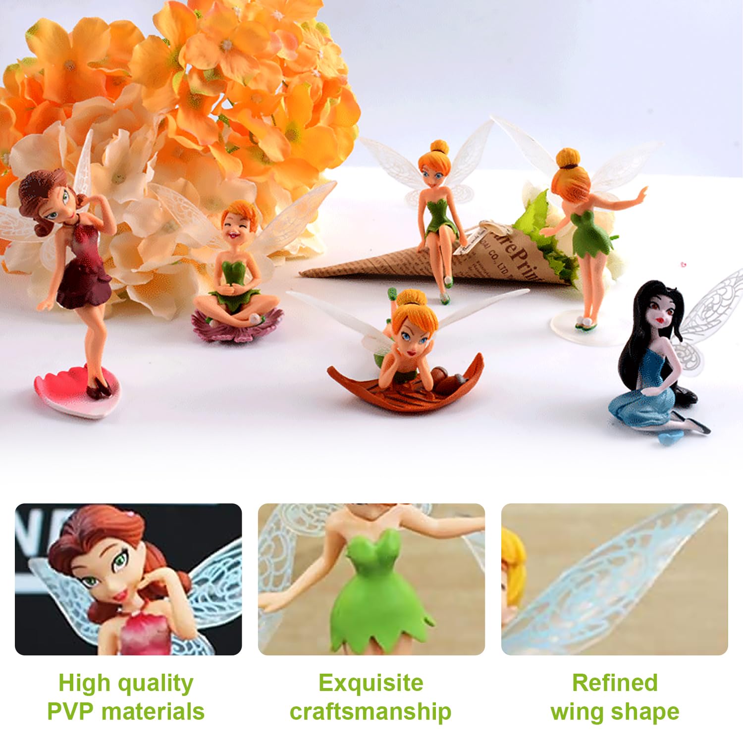 BLLREMIPSUR resin fairy figurine in a curled pose enhances micro landscapes.