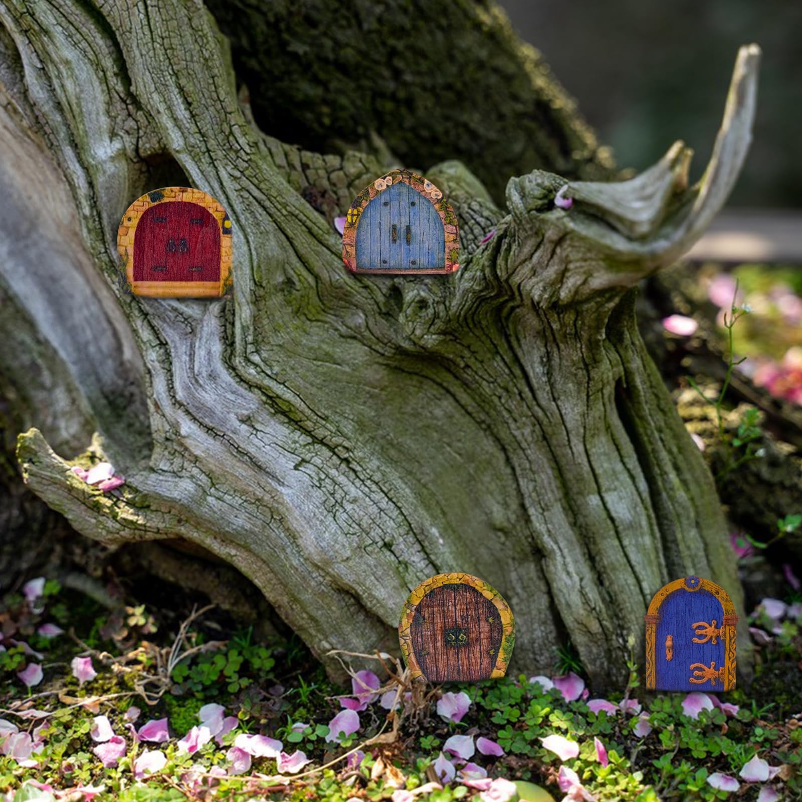 BLLREMIPSUR stone wood door showcases durable, decorative detail in micro landscapes.