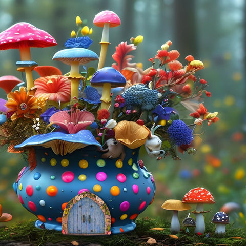 BLLREMIPSUR terrarium fairy door provides a playful focal point.