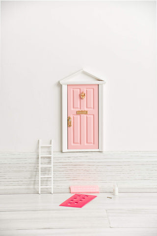 Blminiatures wooden fairy door ready to assemble with handle and knocker for easy setup.