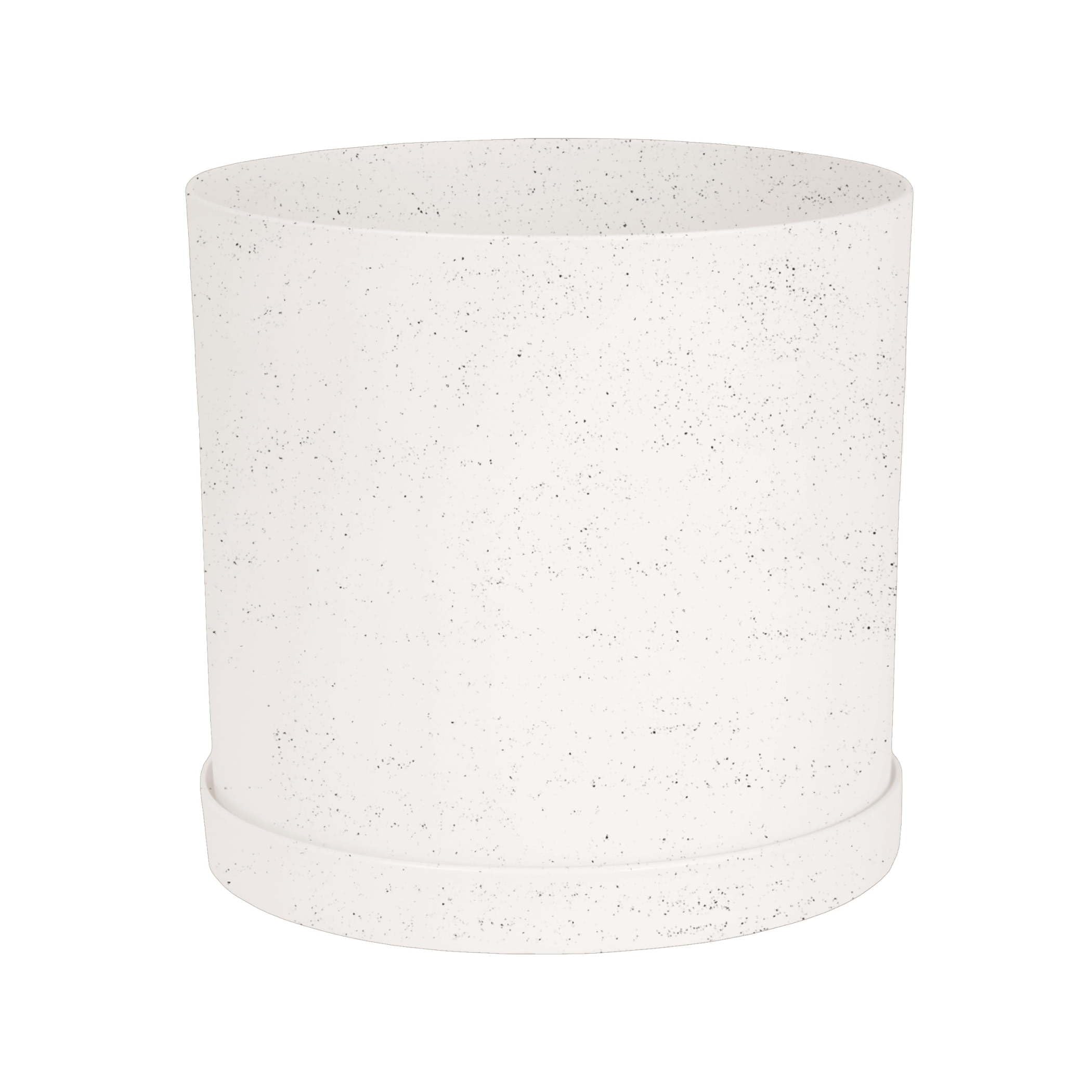 Bloem Mathers 12in round planter with modern resin finish for indoor outdoor use.