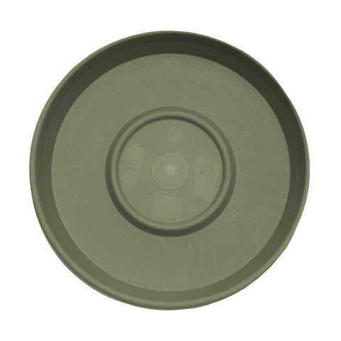 Bloem Terra saucer durable resin resists fading in sunlight.