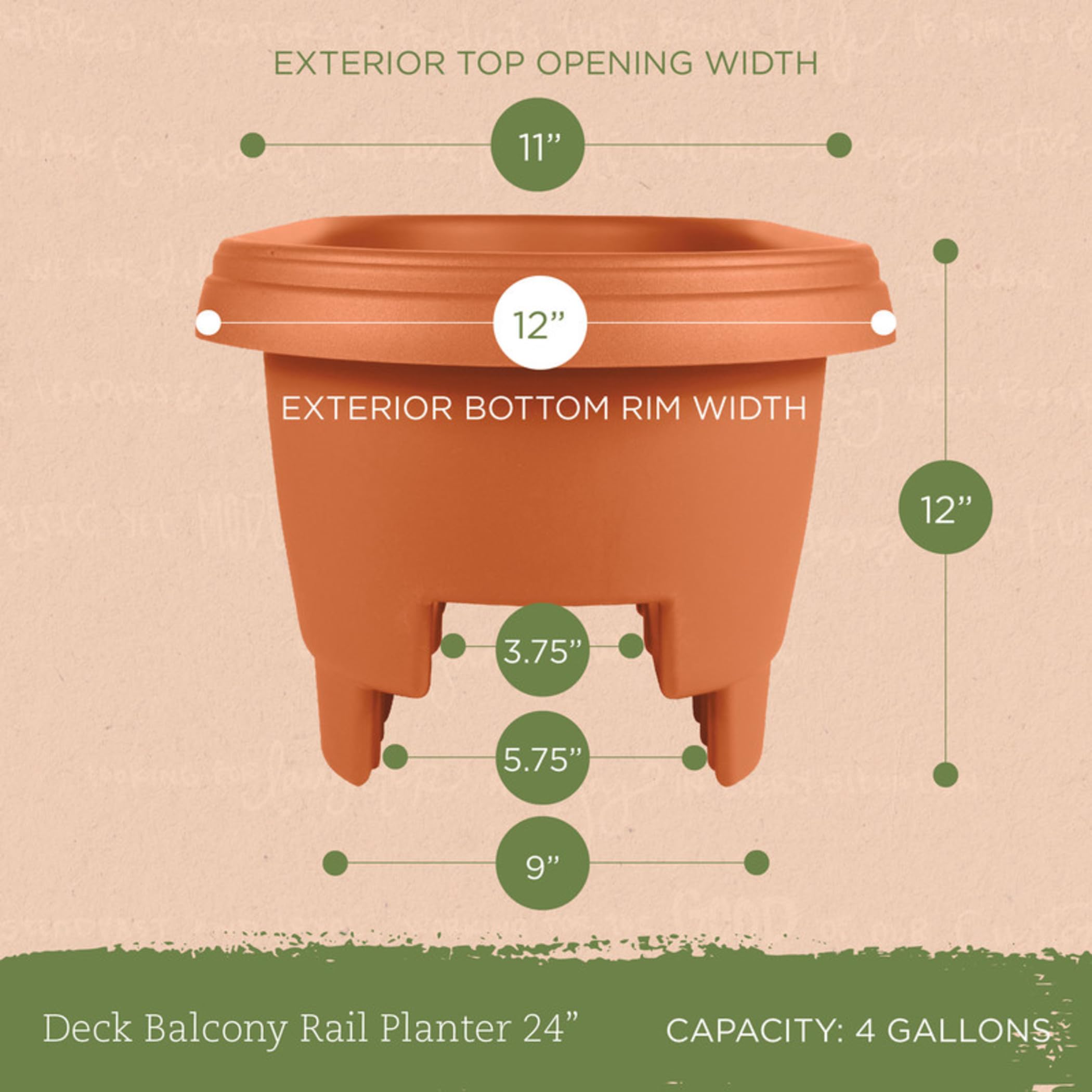 Bloem planter with tiered-bottom design promoting deep soil and root growth