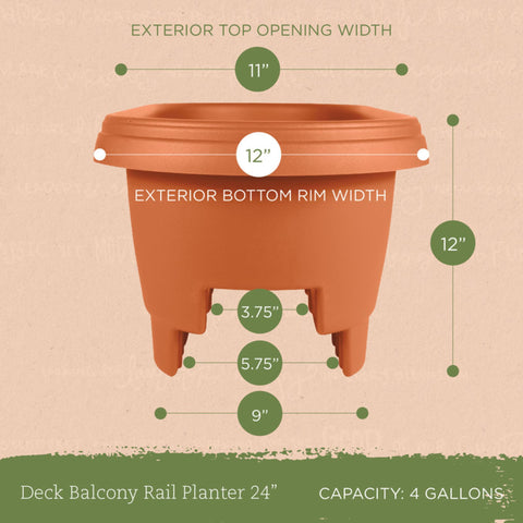 Bloem planter with tiered-bottom design promoting deep soil and root growth