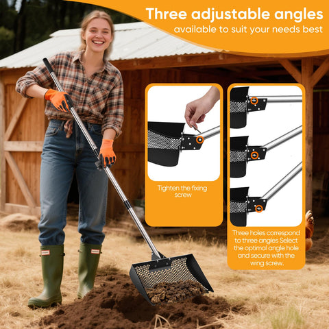 Bloksin heavy-duty metal scoop with curved design handling large loads.