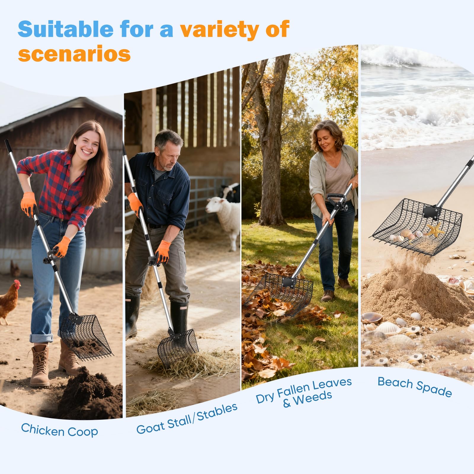Bloksin effective for sand, bedding, leaves and beach cleanup.