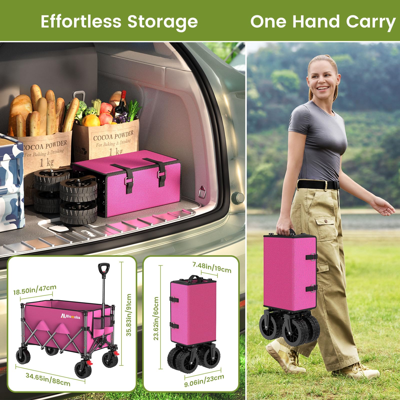 Blomoba auto-rebound handle enables easy, safe pulling