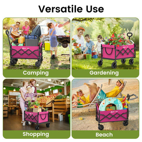 Blomoba pink collapsible wagon combines style with practical utility for outings