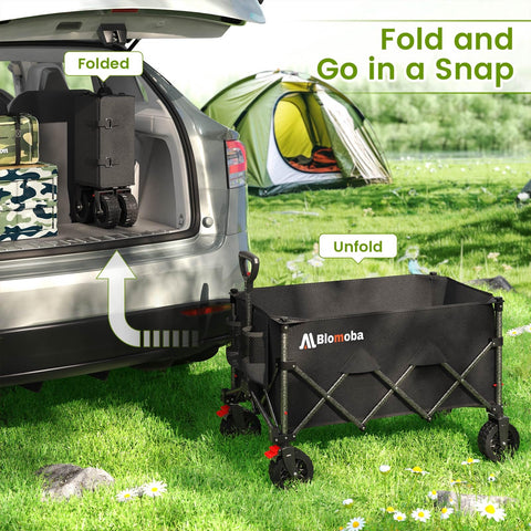 Blomoba wagon with built-in brakes and 360° steering.