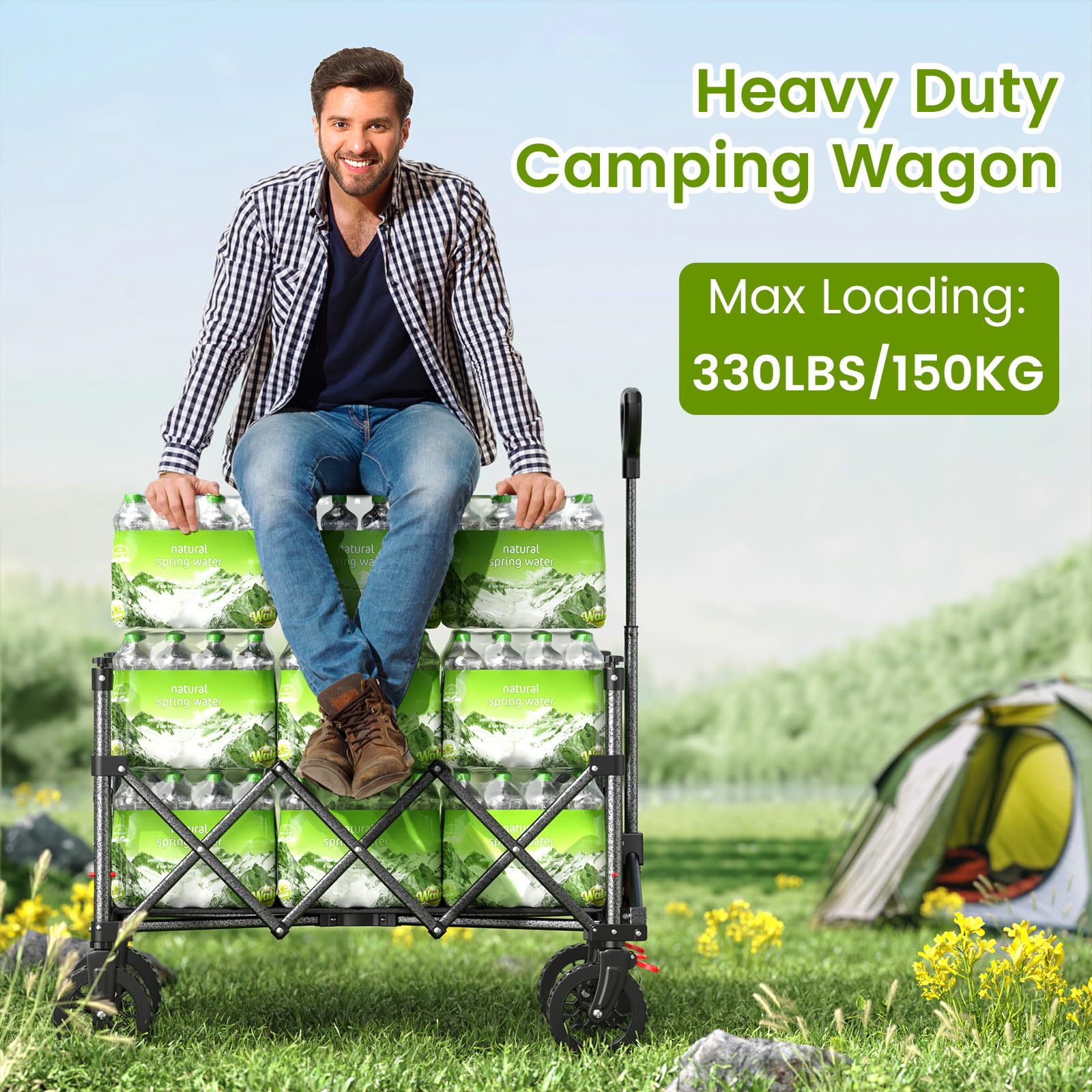 Blomoba wagon in quick-fold form for compact storage.