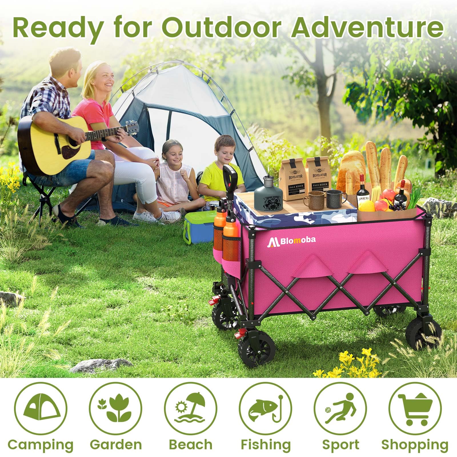 Blomoba 150L capacity suitable for groceries, camping, and gear