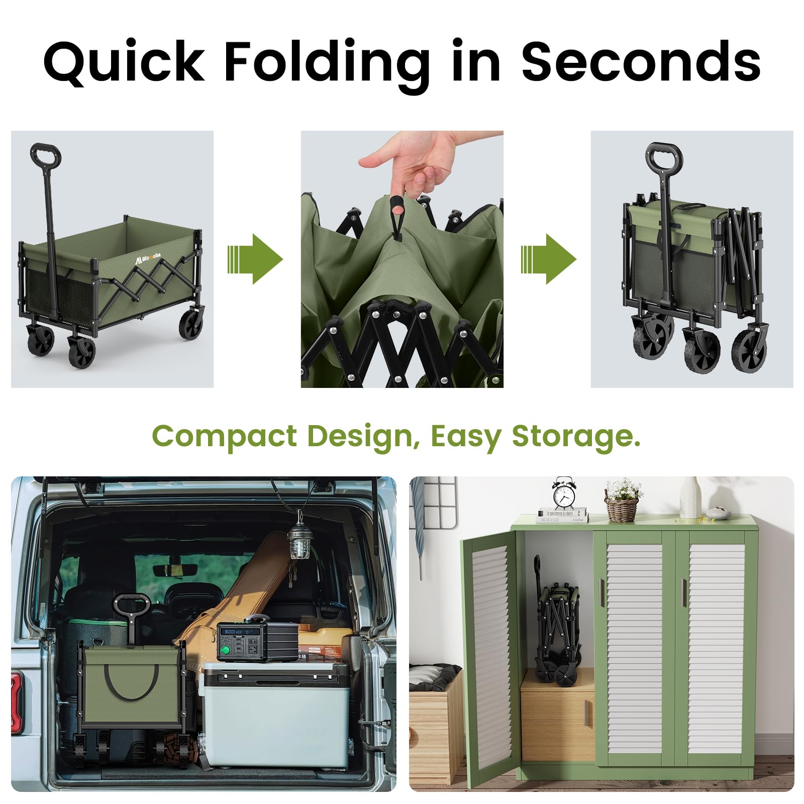 Blomoba wagon carbon steel frame for durability in rugged conditions