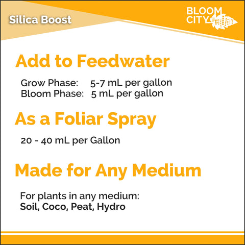Bloom City Liquid Silica Boost in a hydroponics setup supporting balanced growth