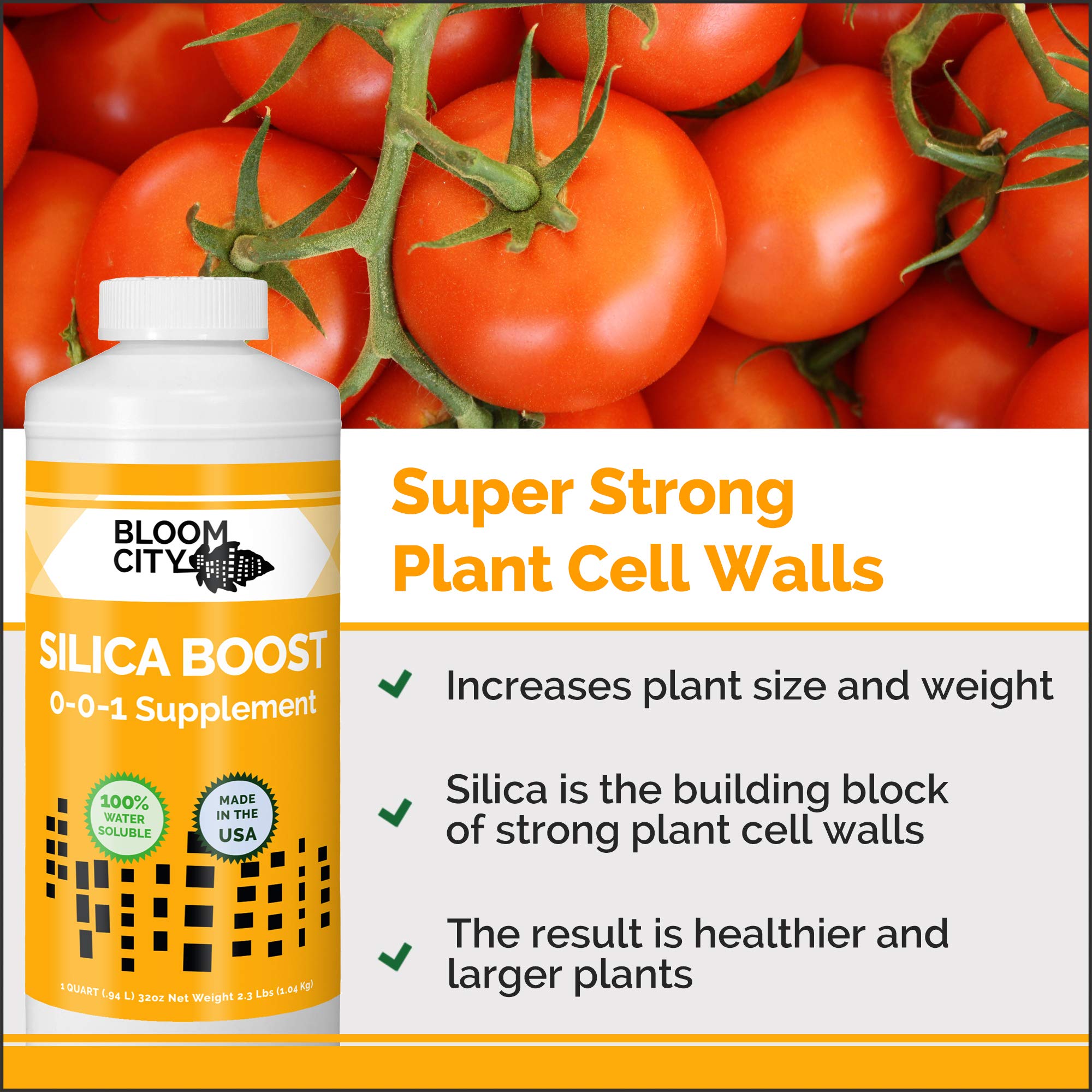 Bloom City Liquid Silica Boost label close-up emphasizing performance and resilience