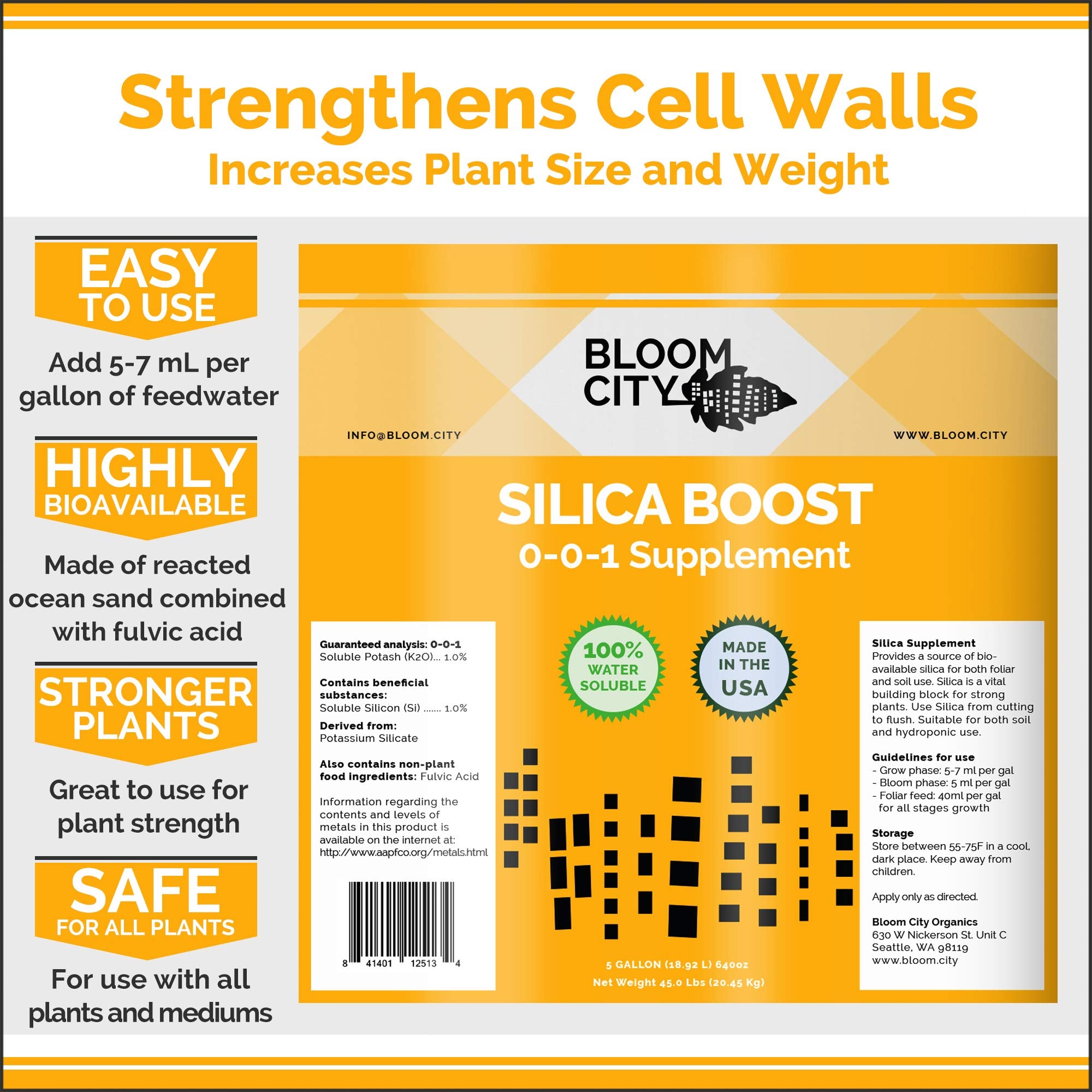 Bloom City Liquid Silica stem-boost image shows sturdier plants and improved structure