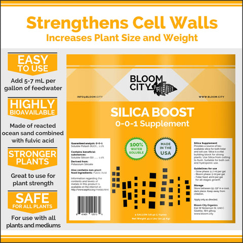 Bloom City Liquid Silica stem-boost image shows sturdier plants and improved structure