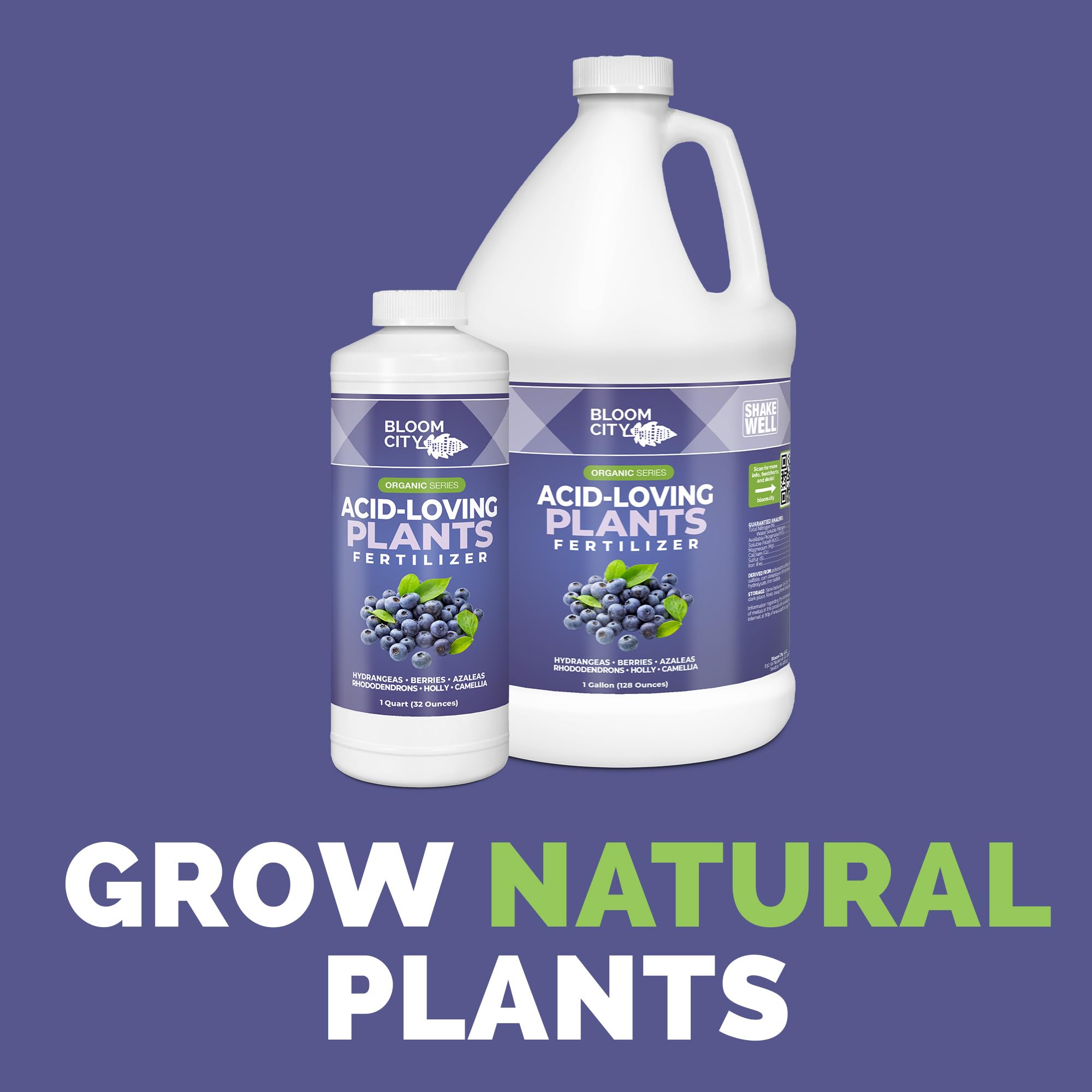 Bloom City liquid soil acidifier pour enables precise feeding for acid-loving plants.