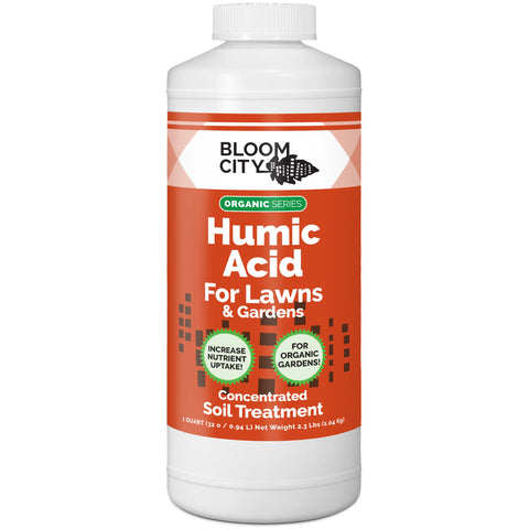 Bloom City Organic Humic bottle showcases soil health improvements