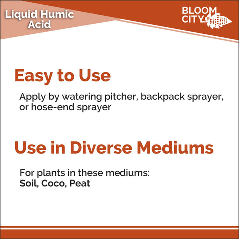 Garden-usage shot with Bloom City Humic emphasizes moisture retention