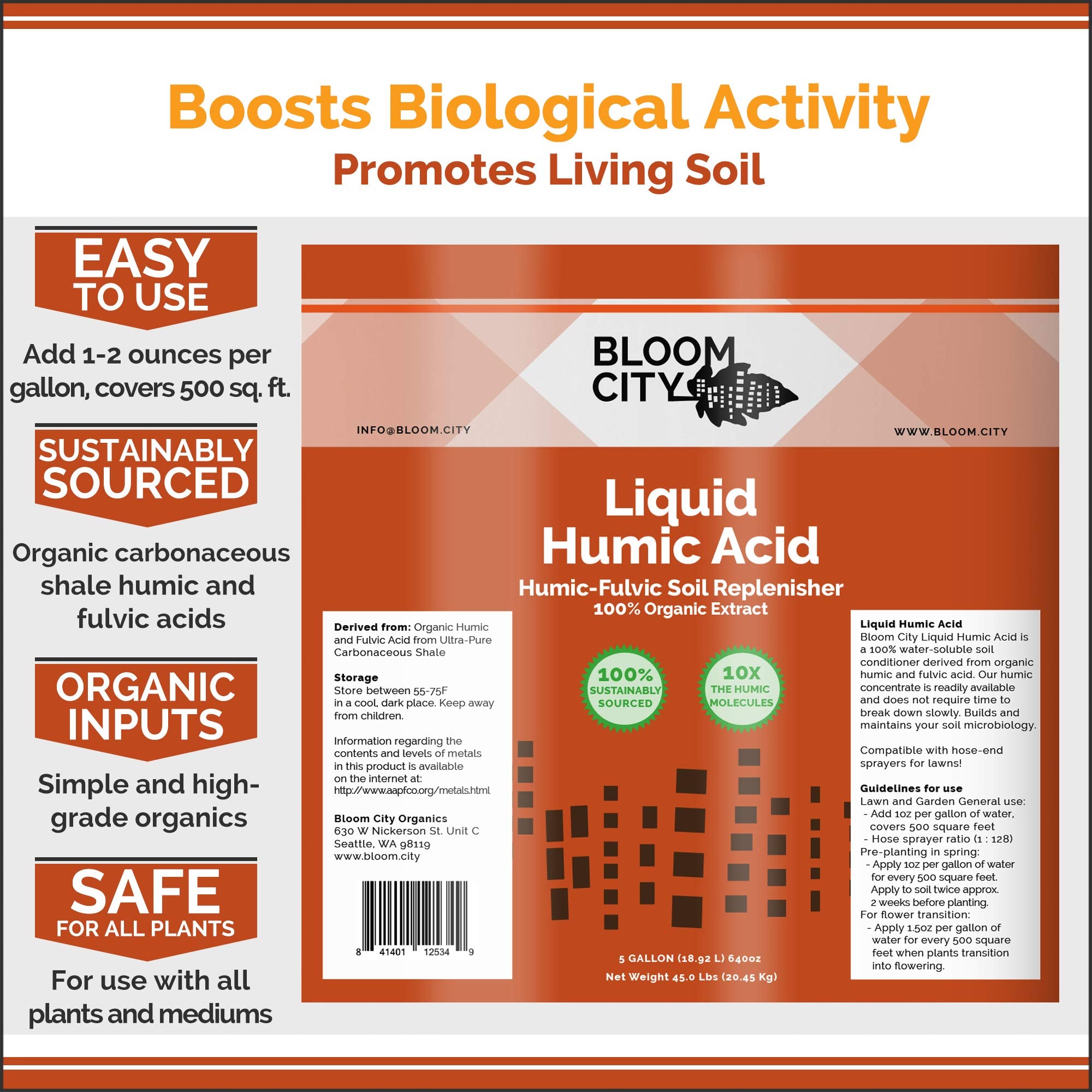Bloom City Humic lawn-application scene suggests stronger soil