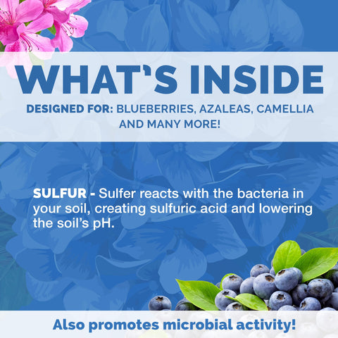 Bloom City Organic Soil Acidifier used in a garden bed to improve root environment