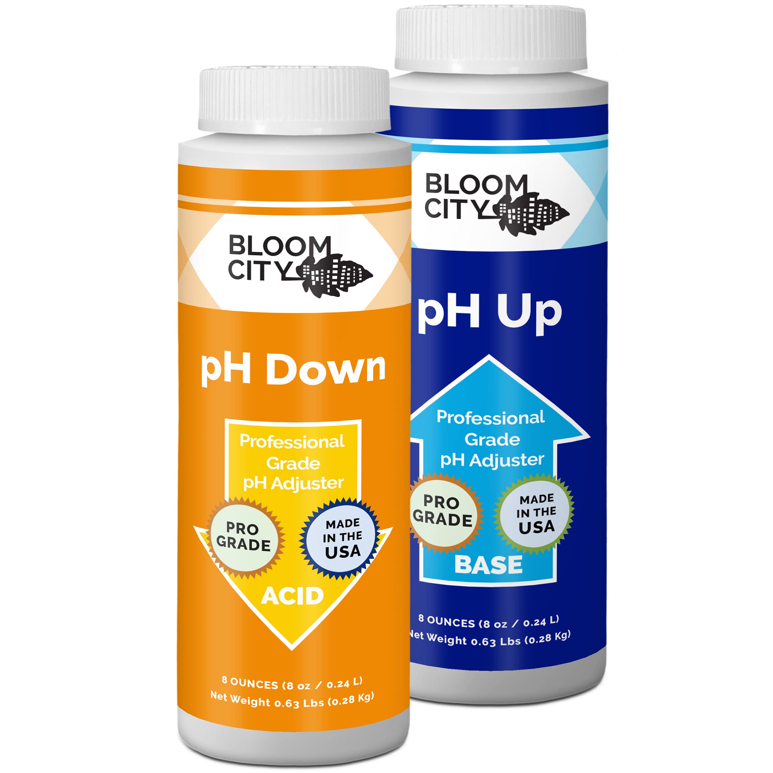 Bloom City pH Up Down kit bottle pour demonstrates precise pH adjustment for healthy uptake.