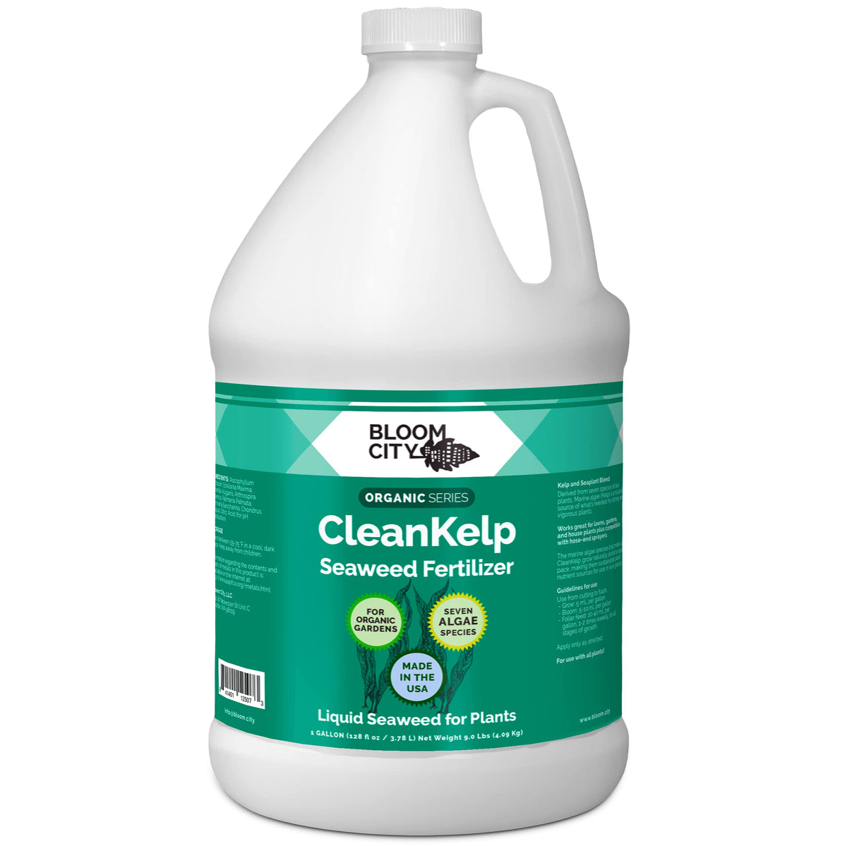 Bloom City Seaweed Fertilizer bottle showcasing a nutrient-rich liquid for strong roots.
