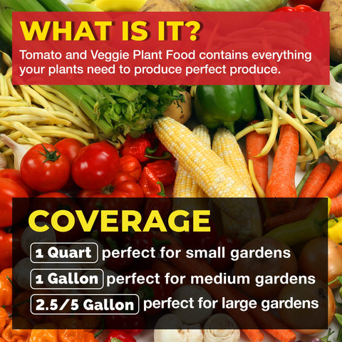 Bloom City Tomato & Veggie Plant Food being poured for easy soil application.
