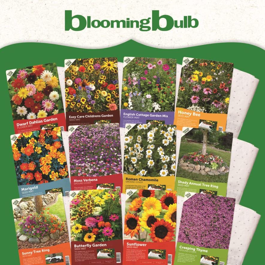 BloomingBulb seed mat creates quick color bouquets for patios and gifts.