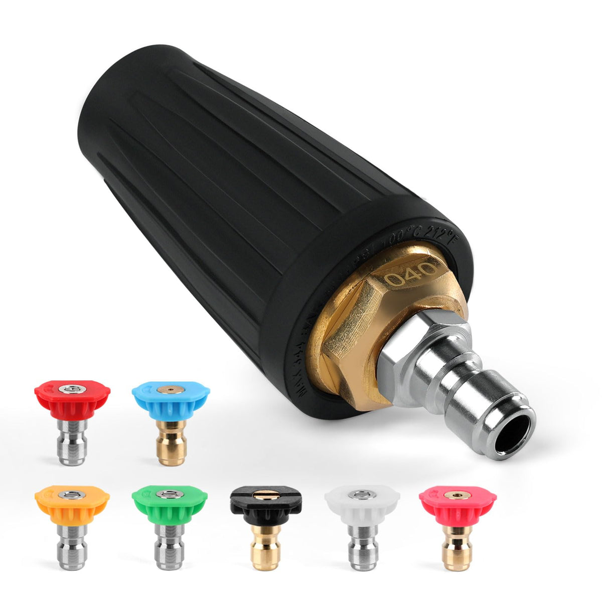 Blorvex turbo nozzle 0-degree jet for precise grime removal.